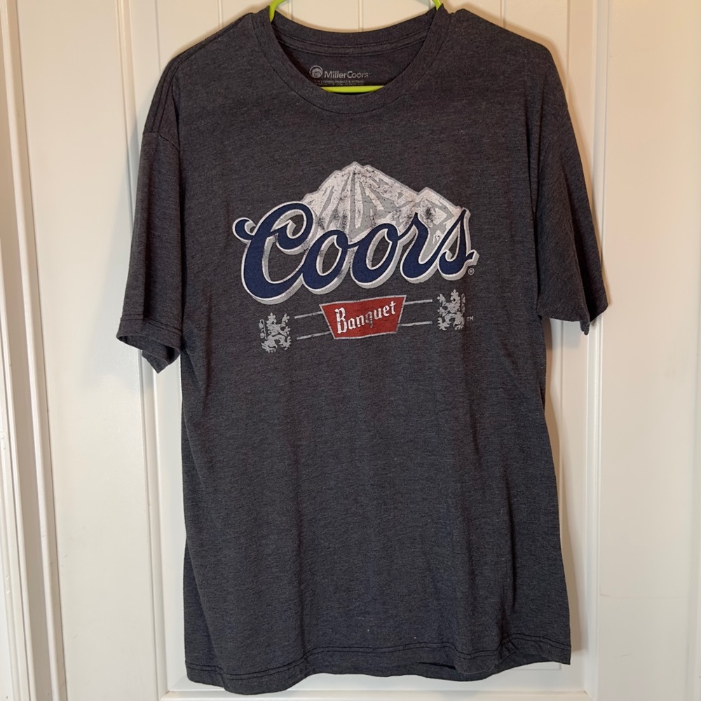 Coors Banquet Men's Gray T-Shirt Miller Coors Size Large